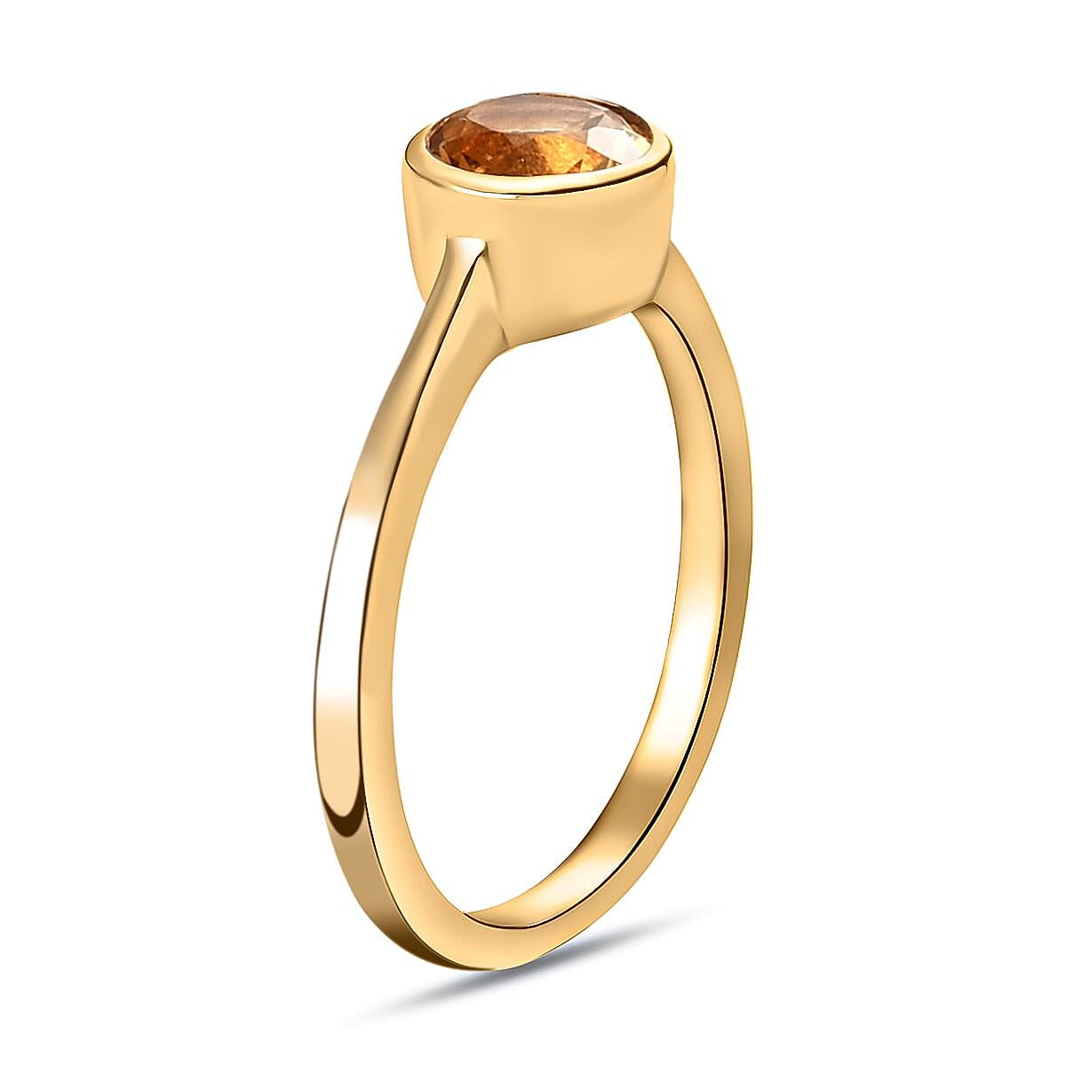 Solitaire Ring in 18K Yellow Gold Vermeil Overlay Sterling Silver