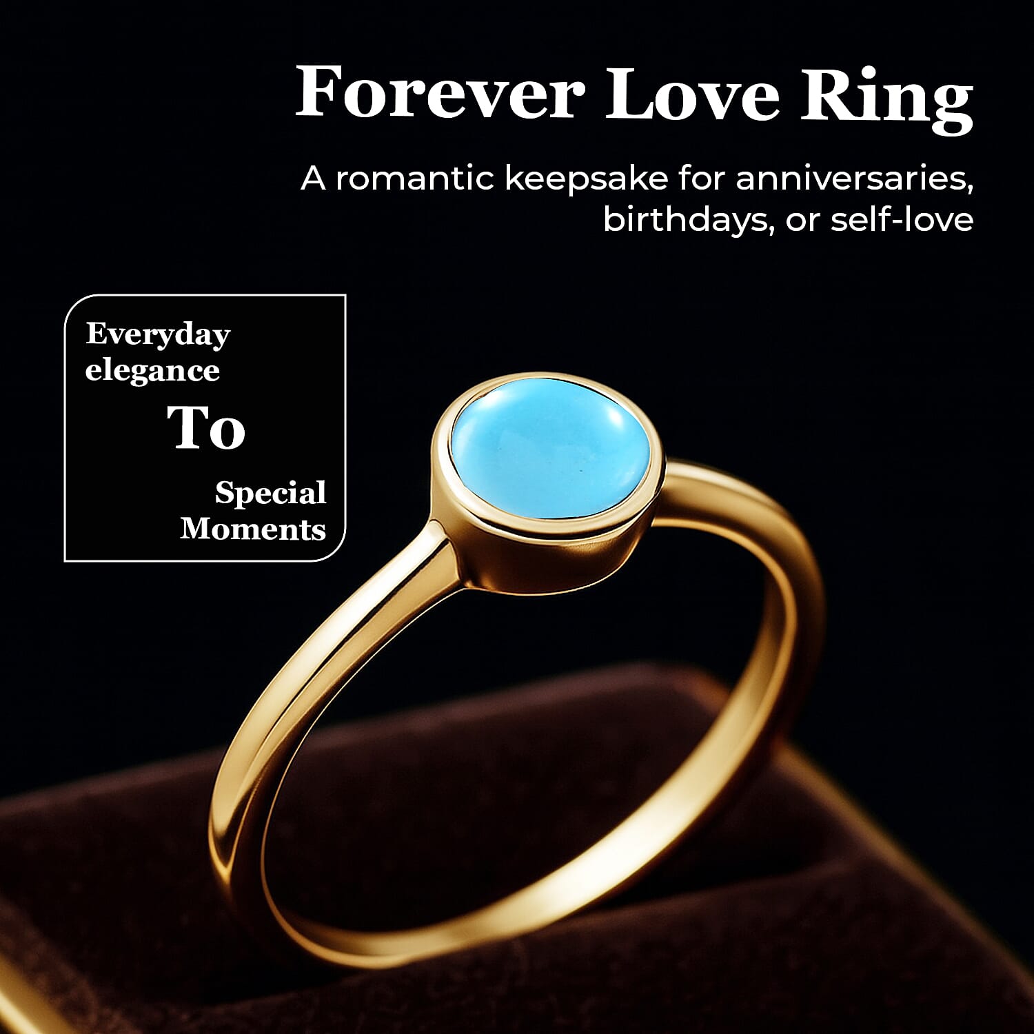 Solitaire Ring in 18K Yellow Gold Vermeil Overlay Sterling Silver