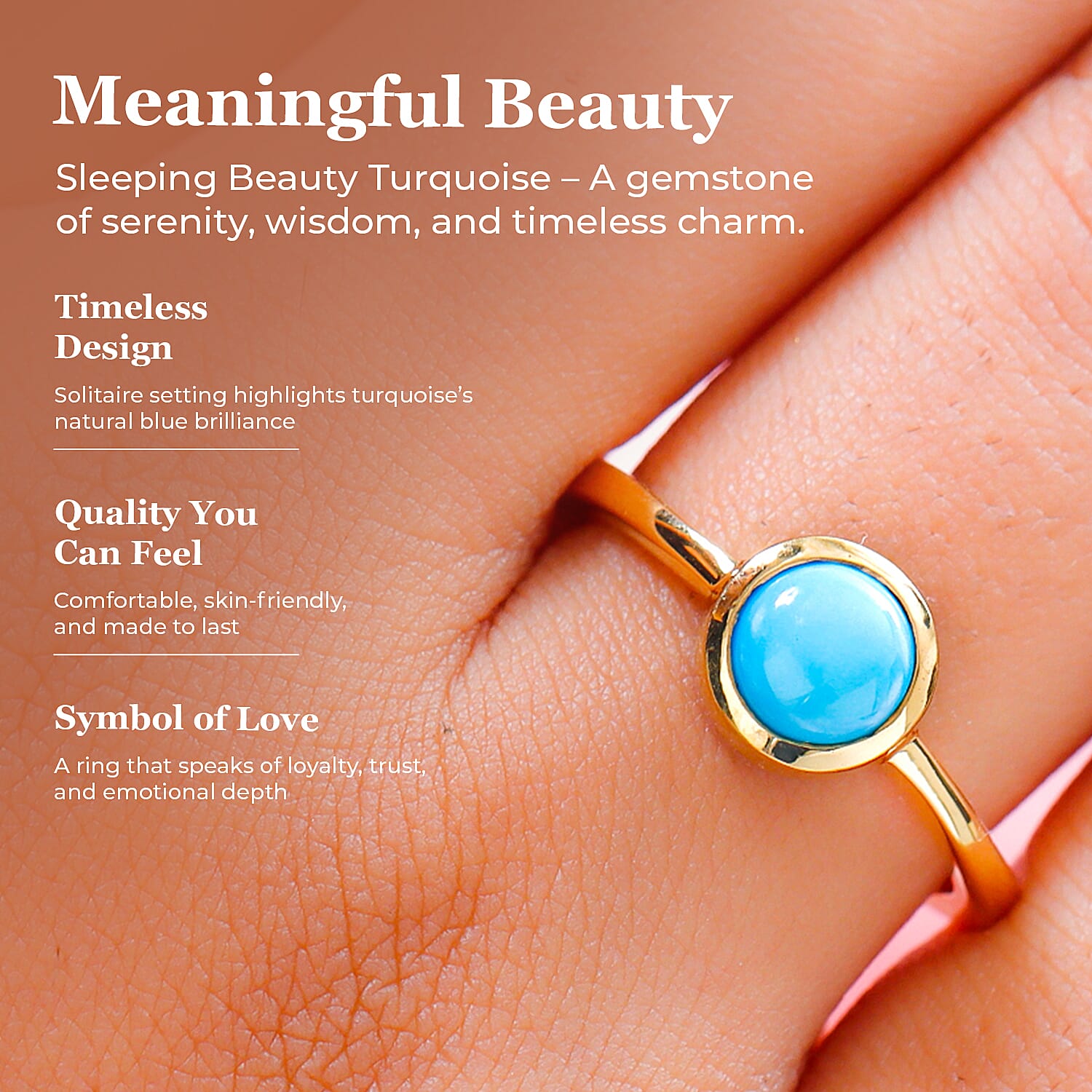 Solitaire Ring in 18K Yellow Gold Vermeil Overlay Sterling Silver