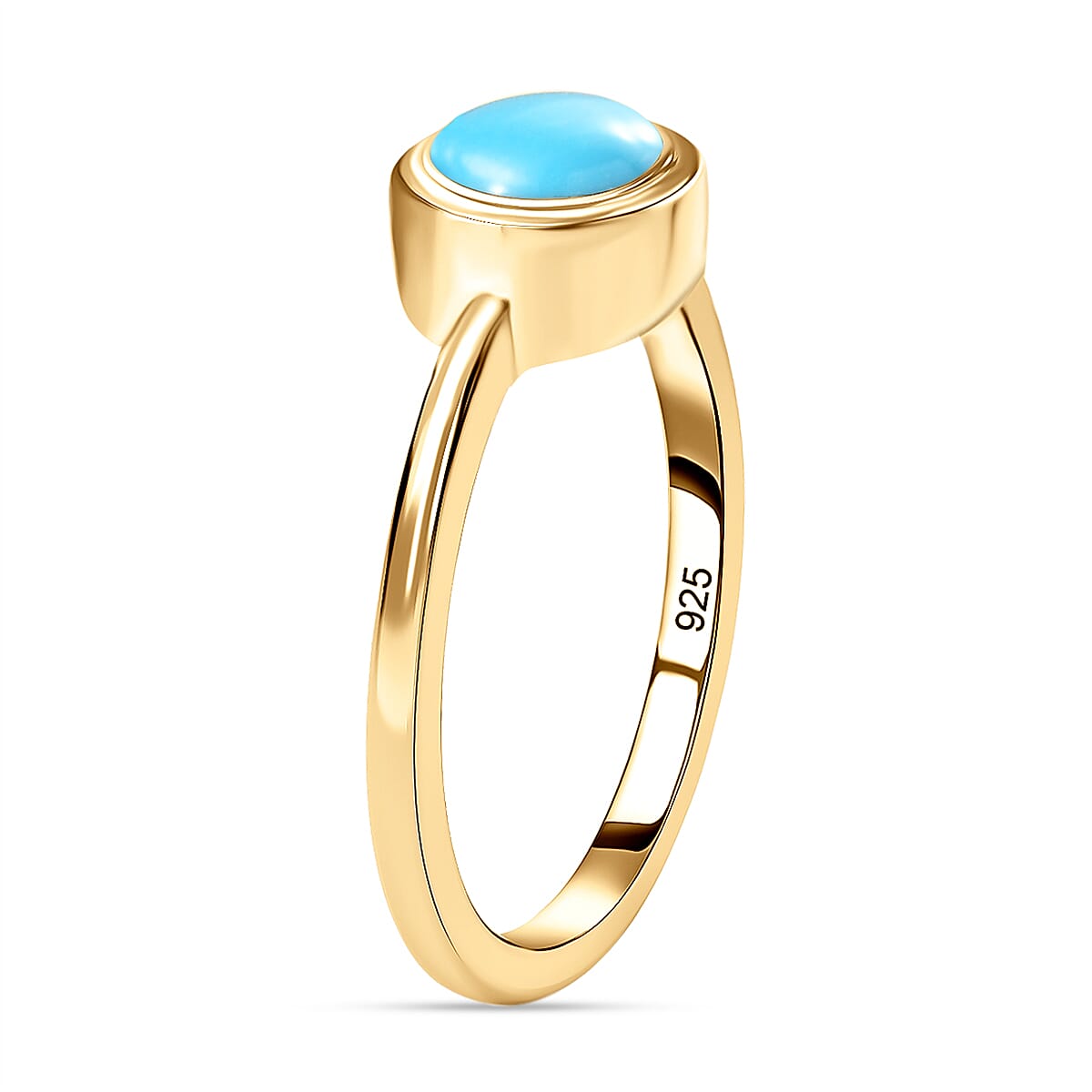 Solitaire Ring in 18K Yellow Gold Vermeil Overlay Sterling Silver