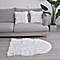 3 Piece Set Acrylic Faux Fur Glitter Carpet with 2 Matching Cushion Covers - White 