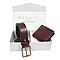 ASSOTS LONDON Mens Genuine Leather Belt and Wallet Gift Set in Box Black 