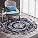 TJC Printed Chenille Carpet - Blue & Black