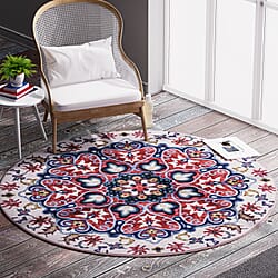 TJC Printed Chenille Carpet - Blue & Black