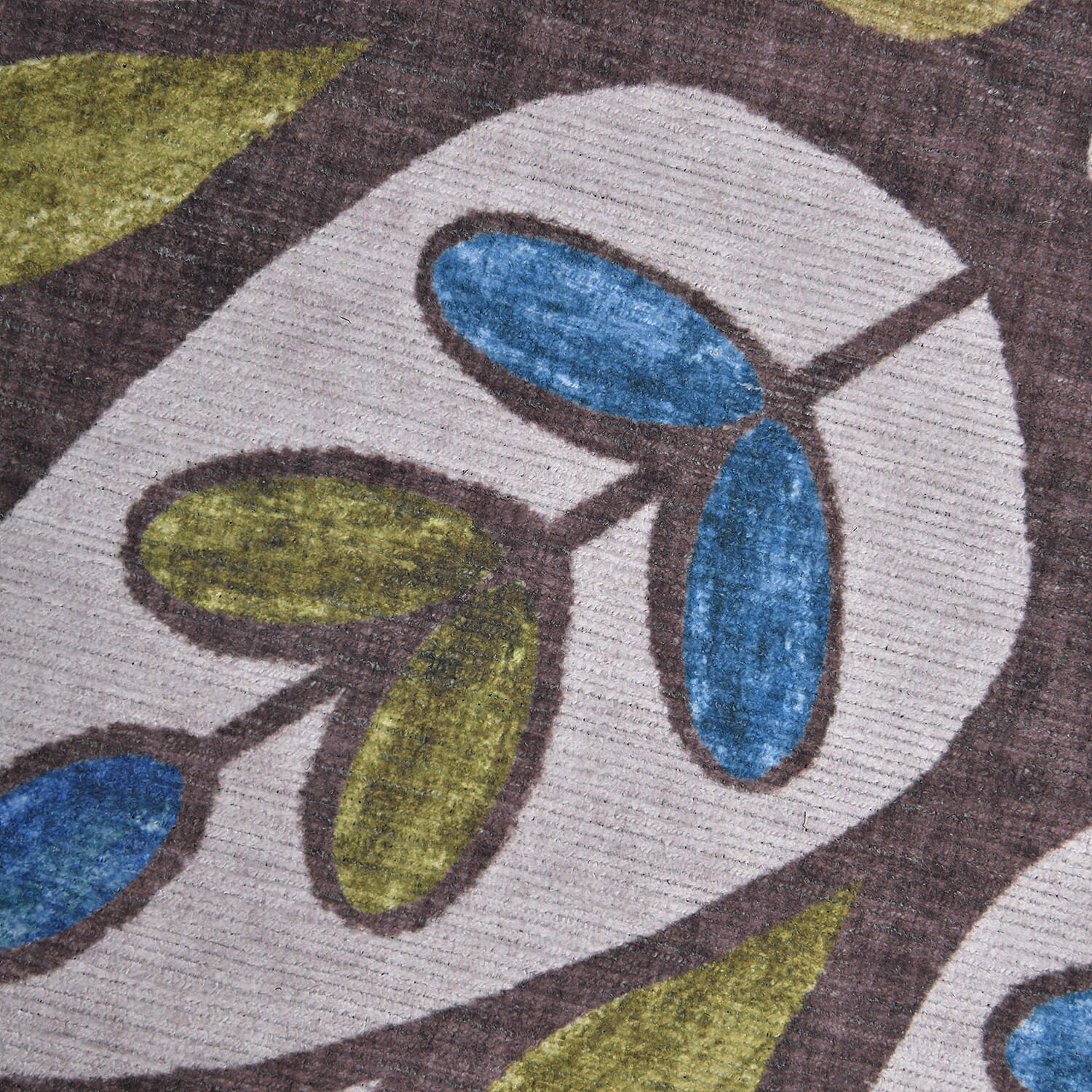 Turkish Design Chenille Carpet (Size 88 Cm) - Green & Multi