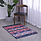 Abstract Stripe Pattern Velvet Carpet Navy and Multi