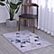 Triangle Pattern Velvet Carpet  Light Grey and Teal