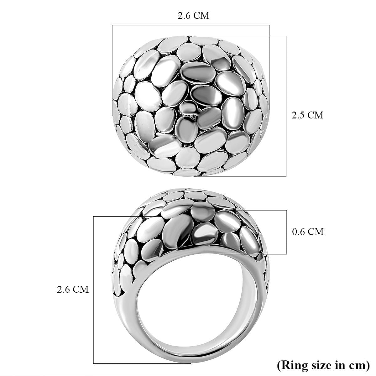 Sterling Silver Pebble Ring
