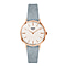 ROSE GOLD CASE CREAMY WHITE DIAL SKY BLUE SUEDE STRAP