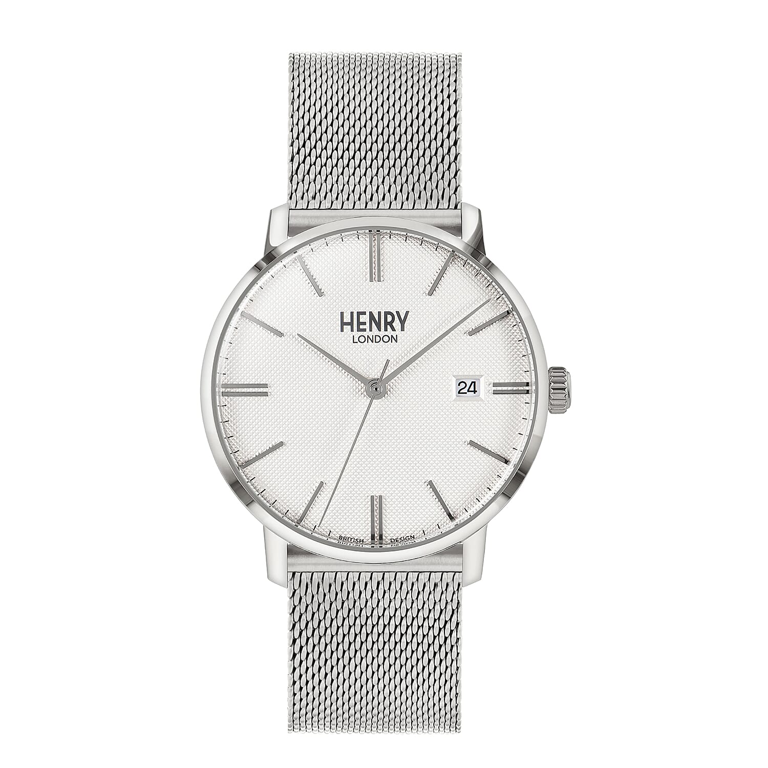Henry London Regency Cream White Dial Silver Stainless Steel Mesh Bracelet Watch