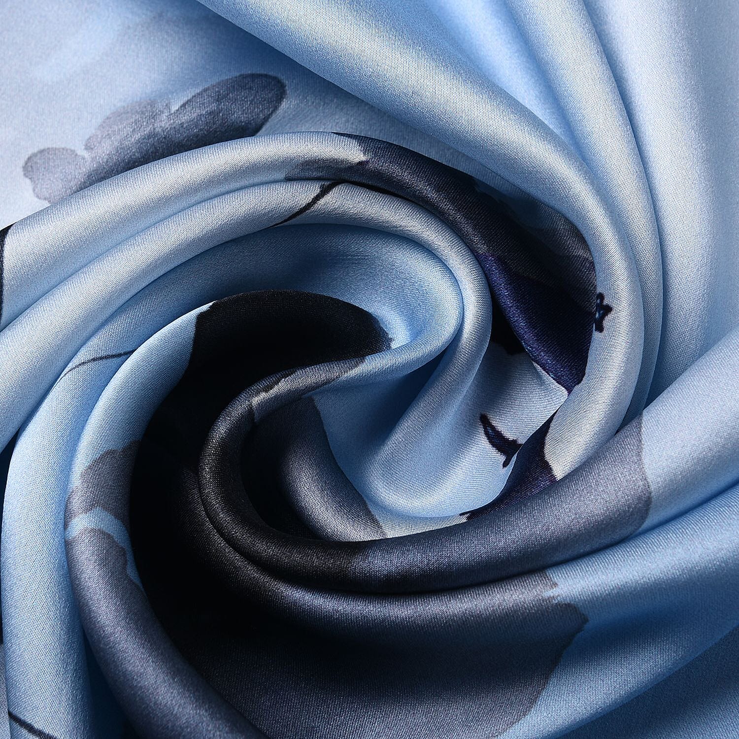 Close Out Deal - La Marey Floral Pattern Scarf (Size 175x52 cm) - Blue