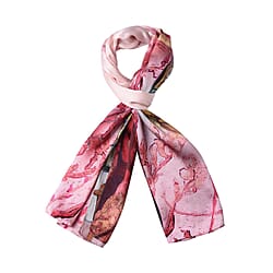 Close Out Deal - La Marey Floral Pattern Scarf (Size 175x52 cm) - Blue