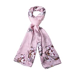 Close Out Deal - La Marey Floral Pattern Scarf (Size 175x52 cm) - Blue