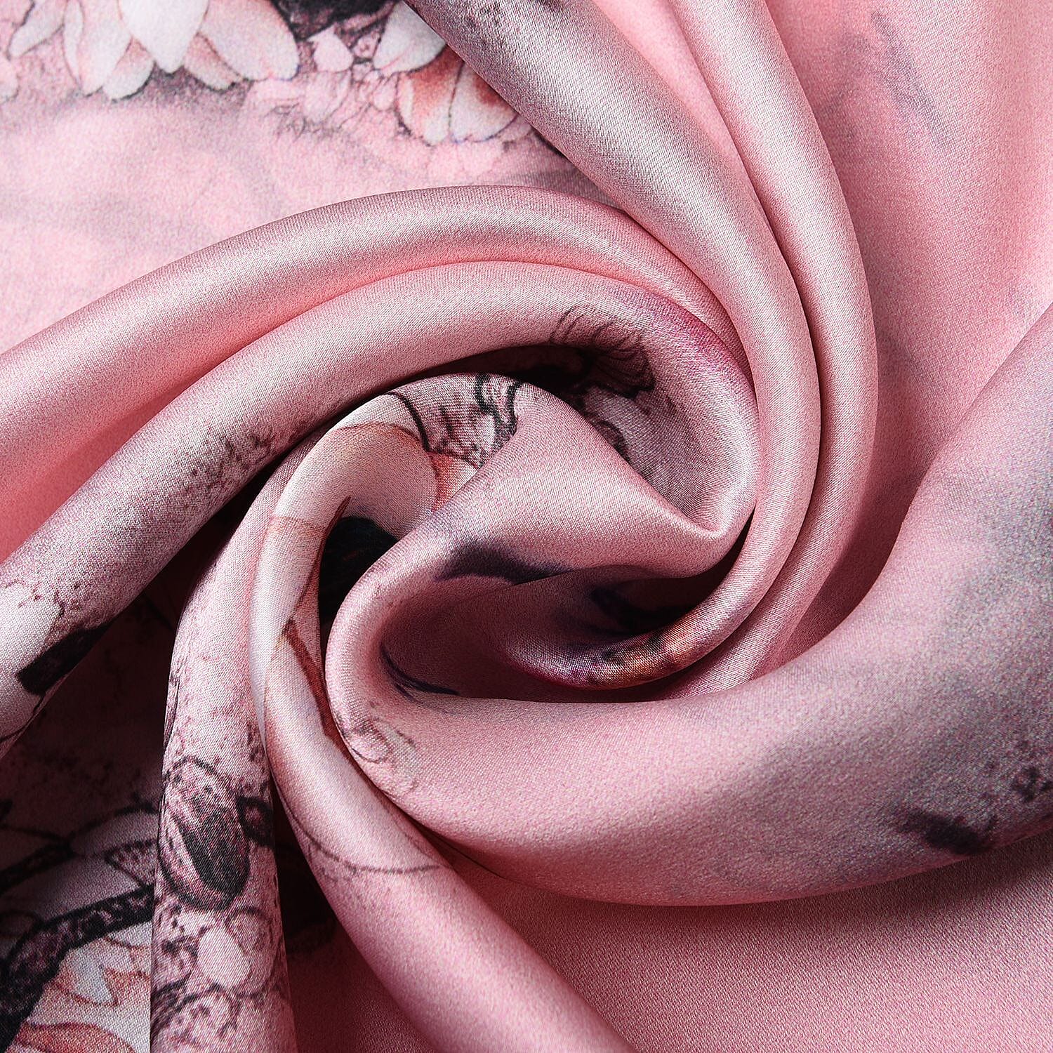 LA MAREY 100% Mulberry Silk Magnolia Denudata Pattern Scarf (Size 175x52 Cm) - Pink