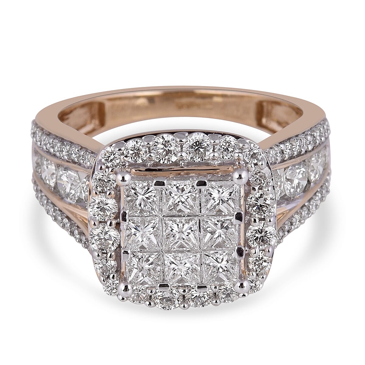 NY Close Out- 14K Yellow Gold Diamond (SI/G-H) Ring 2.04 Ct, Gold Wt. 6.70 Gms