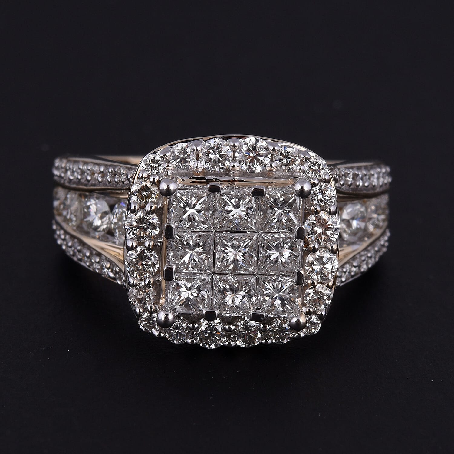 NY Close Out- 14K Yellow Gold Diamond (SI/G-H) Ring 2.04 Ct, Gold Wt. 6.70 Gms