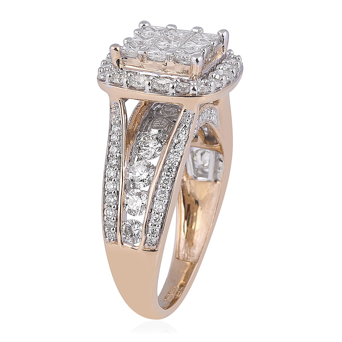 NY Close Out- 14K Yellow Gold Diamond (SI/G-H) Ring 2.04 Ct, Gold Wt. 6.70 Gms