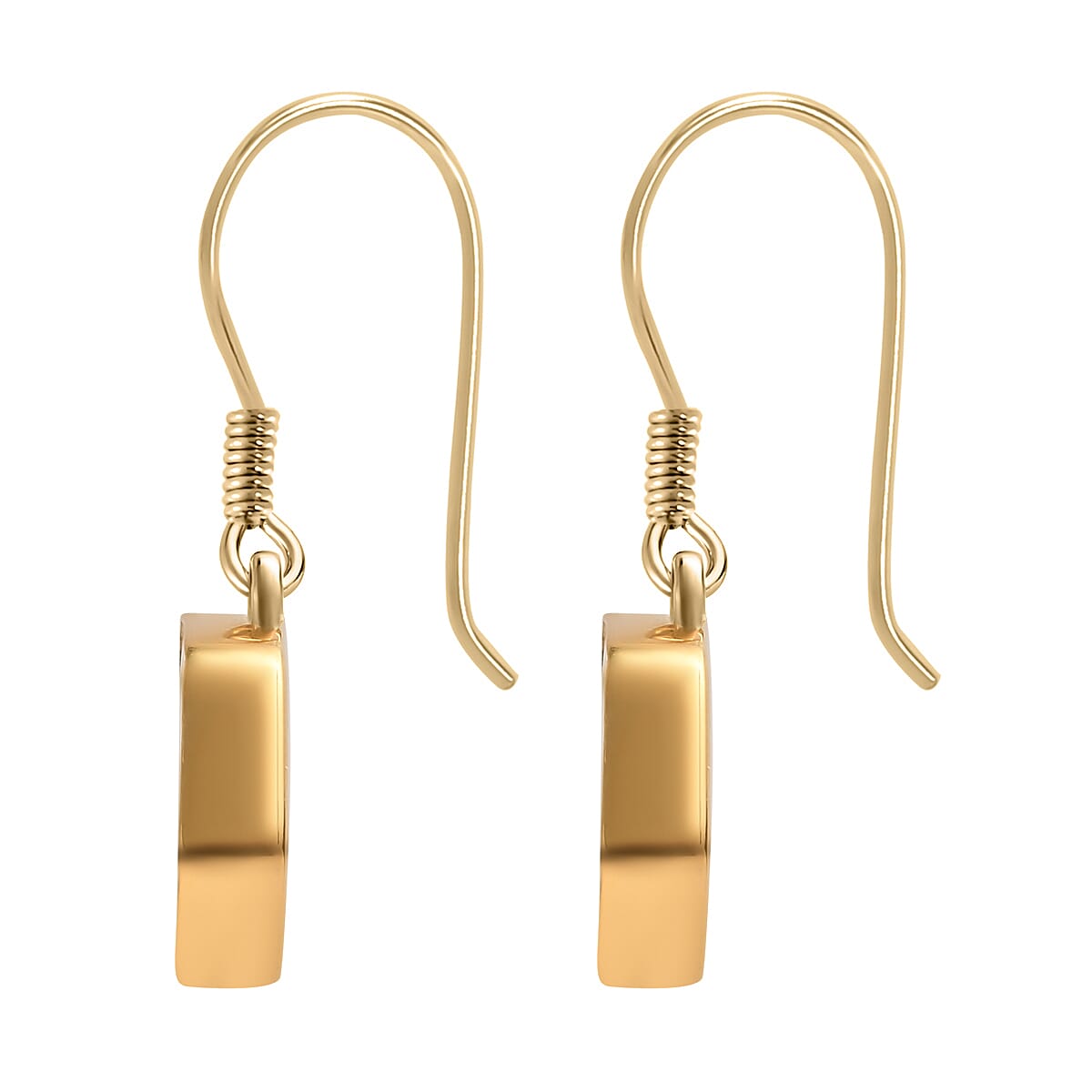 Rainbow Moonstone Hexagon Earrings (with Hook) in 18K Yellow Gold Vermeil Plated Sterling Silver 7.85 Ct.