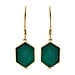 Green Onyx Hexagon Earrings (With Hook) in 18K Vermeil Yellow Gold Overlay Sterling Silver 7.41 Ct.