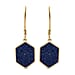 Lapis Lazuli Hexagon Earrings (With Hook) in 18K Vermeil Yellow Gold Overlay Sterling Silver 8.97 Ct.