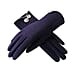 Soft Suede Gloves with Small Bow Detail - Black