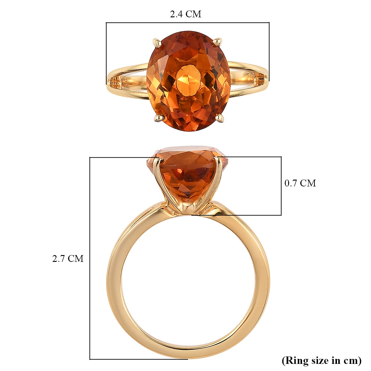 Collector Edition - Madeira Citrine Ring in 14K Gold Overlay Sterling Silver 4.24 Ct