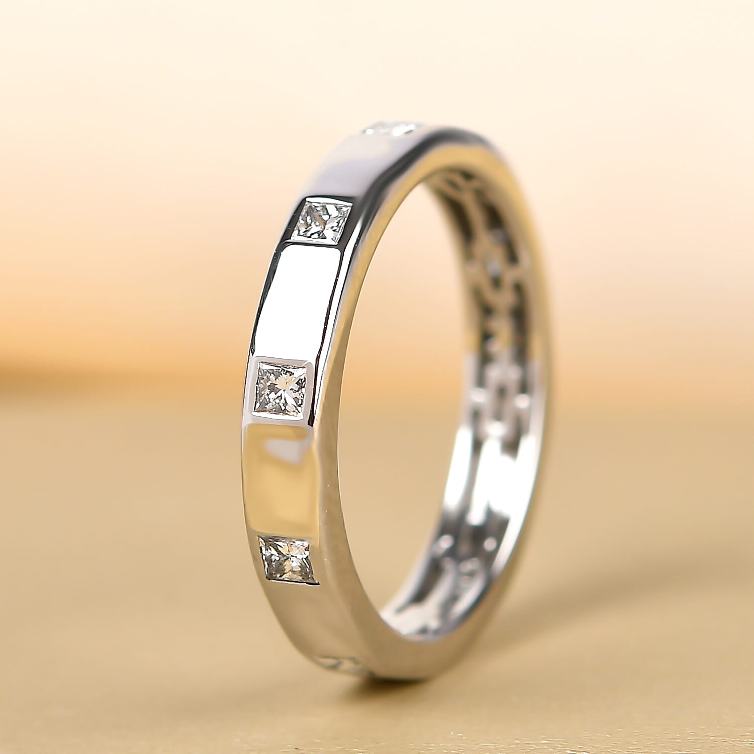 RHAPSODY 950 Platinum IGI Certified Diamond (VS-E-F) Band Ring 0.50 Ct.