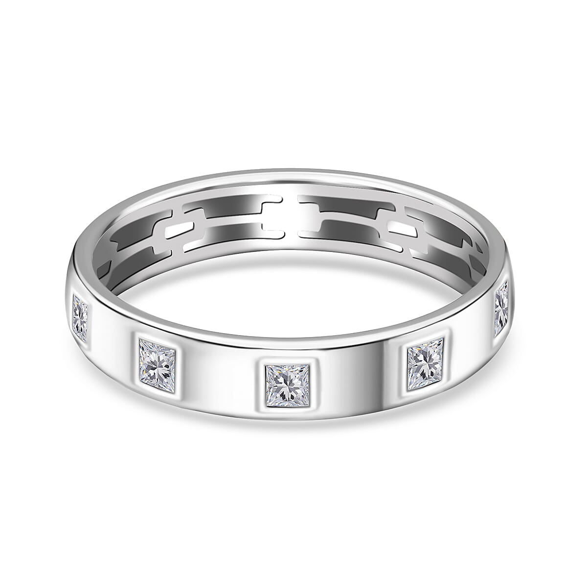 RHAPSODY 950 Platinum IGI Certified Diamond (VS-E-F) Band Ring 0.50 Ct.