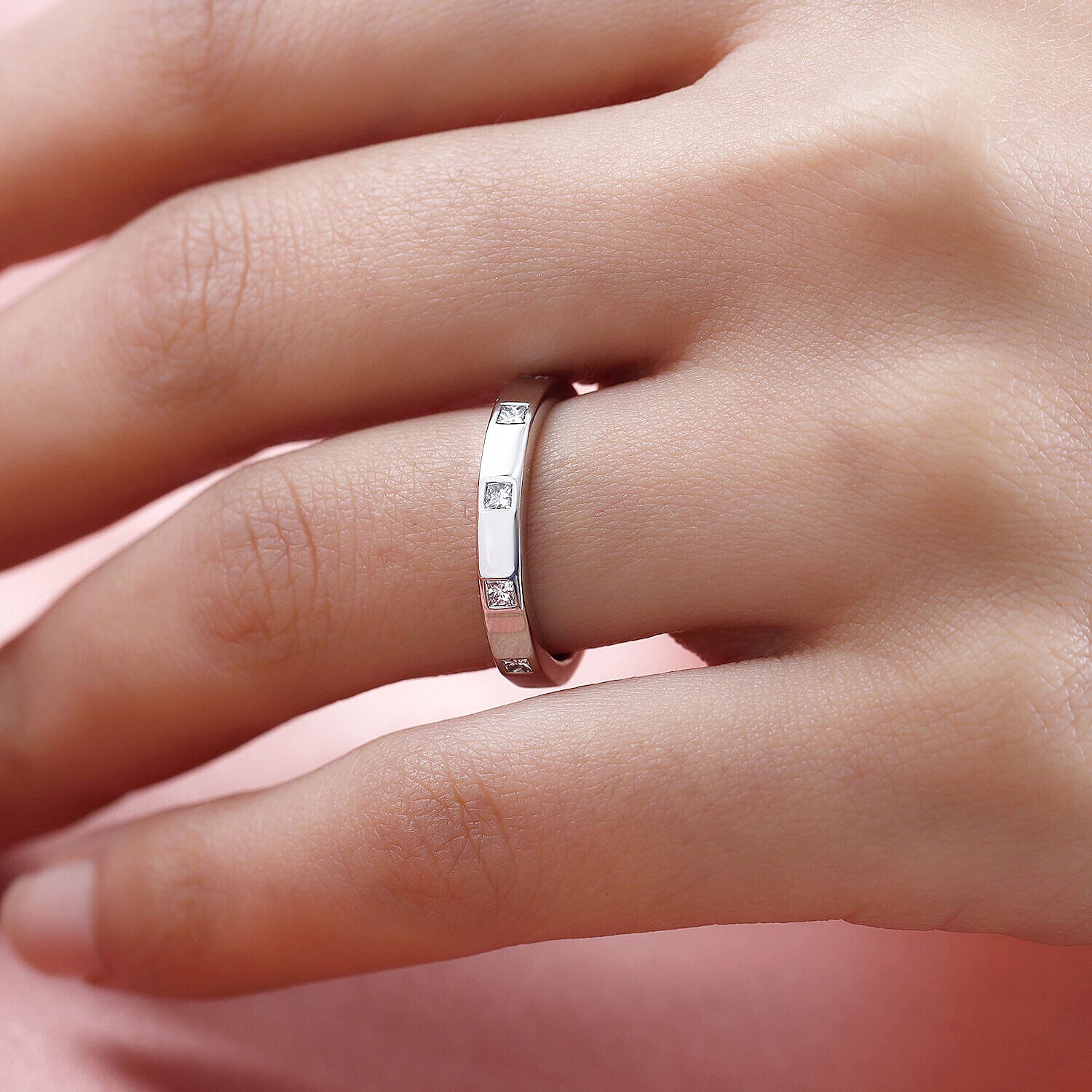 RHAPSODY 950 Platinum IGI Certified Diamond (VS-E-F) Band Ring 0.50 Ct.