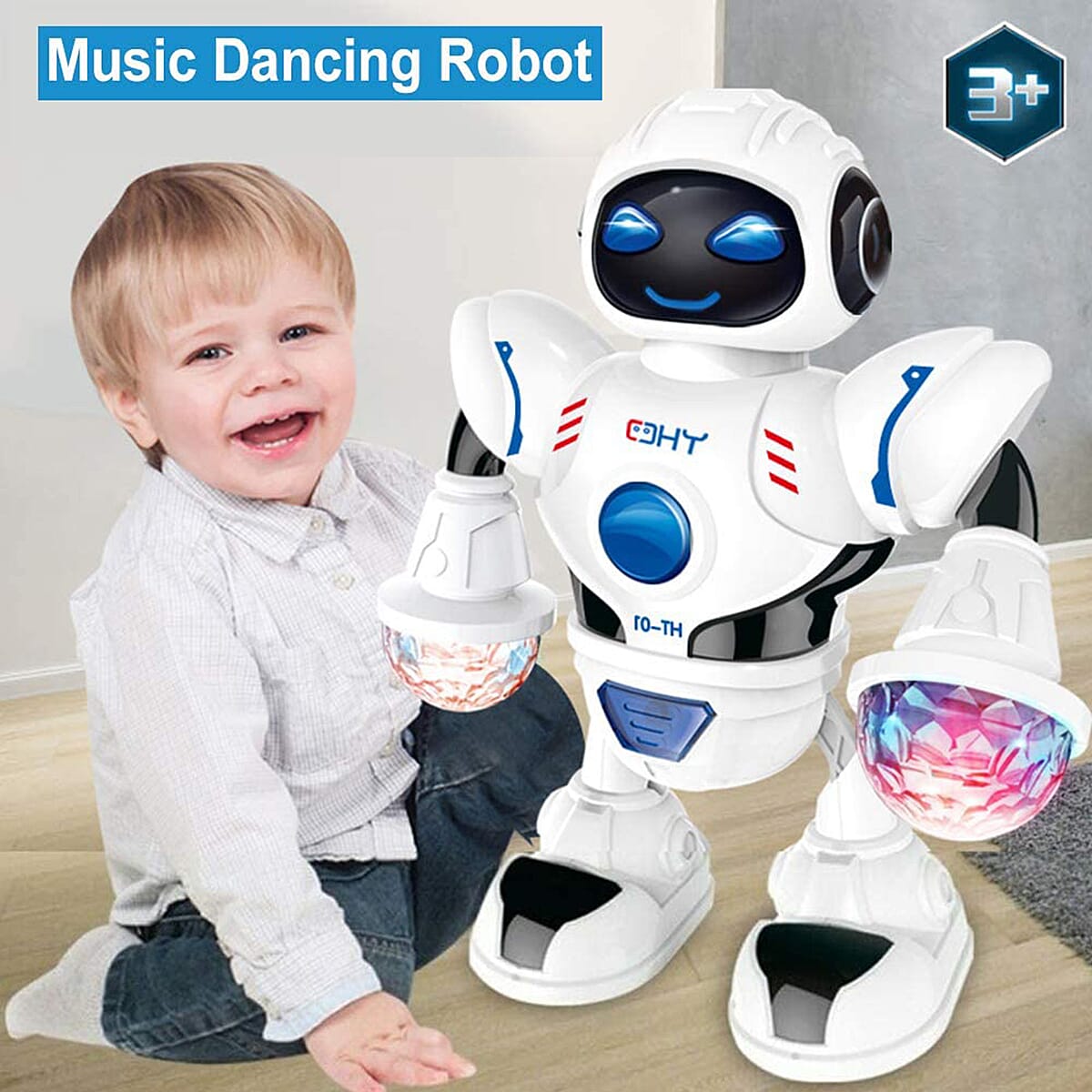 New Arrival- Dancing Robot Toy with Music and Flashing LED Lights (3 Year Old Up)