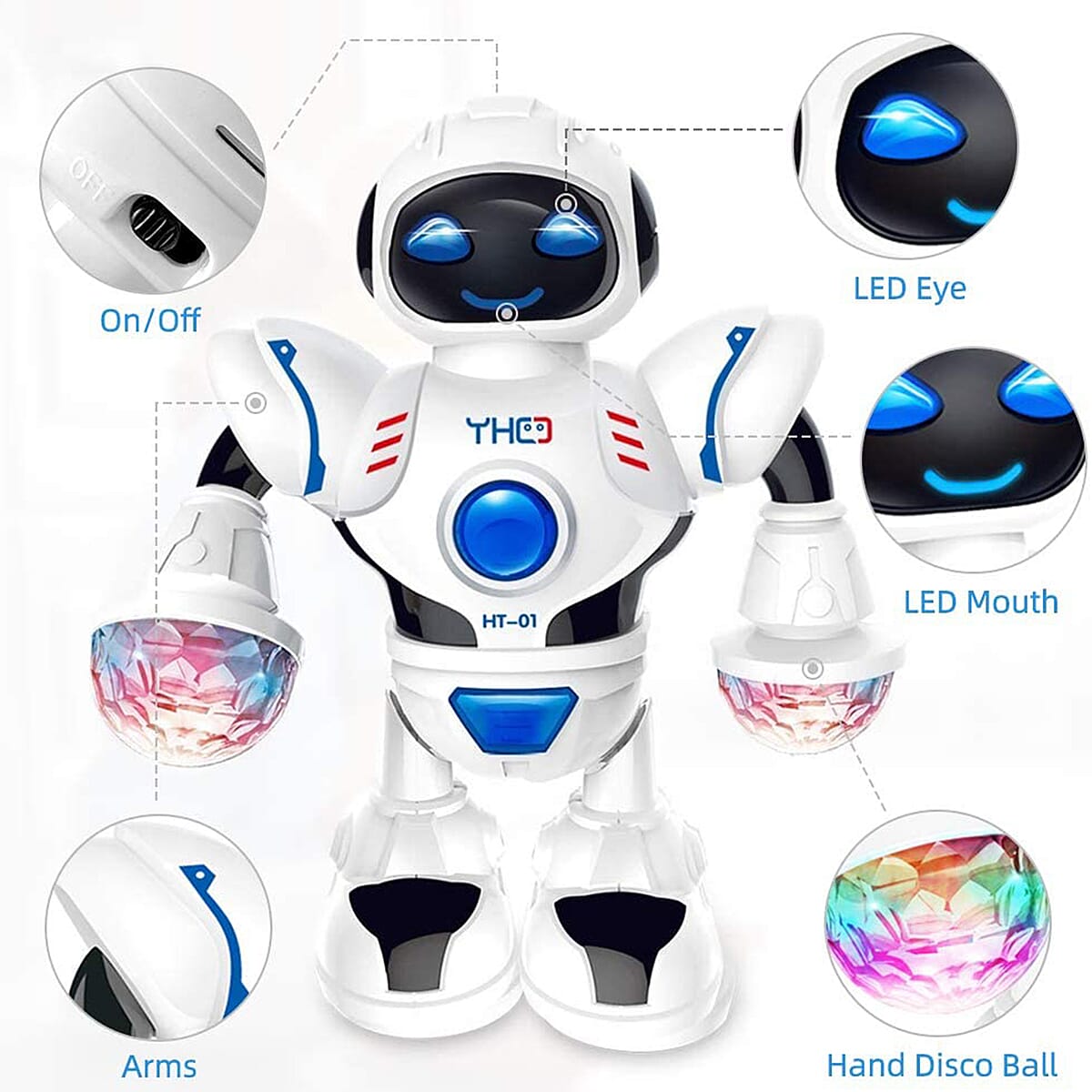 New Arrival- Dancing Robot Toy with Music and Flashing LED Lights (3 Year Old Up)