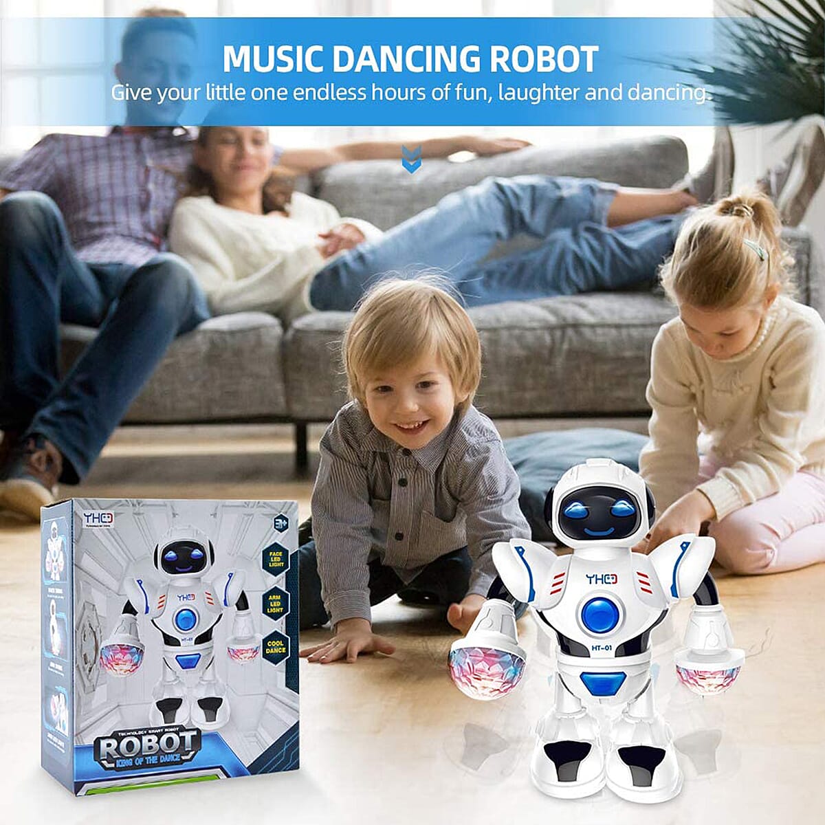 New Arrival- Dancing Robot Toy with Music and Flashing LED Lights (3 Year Old Up)