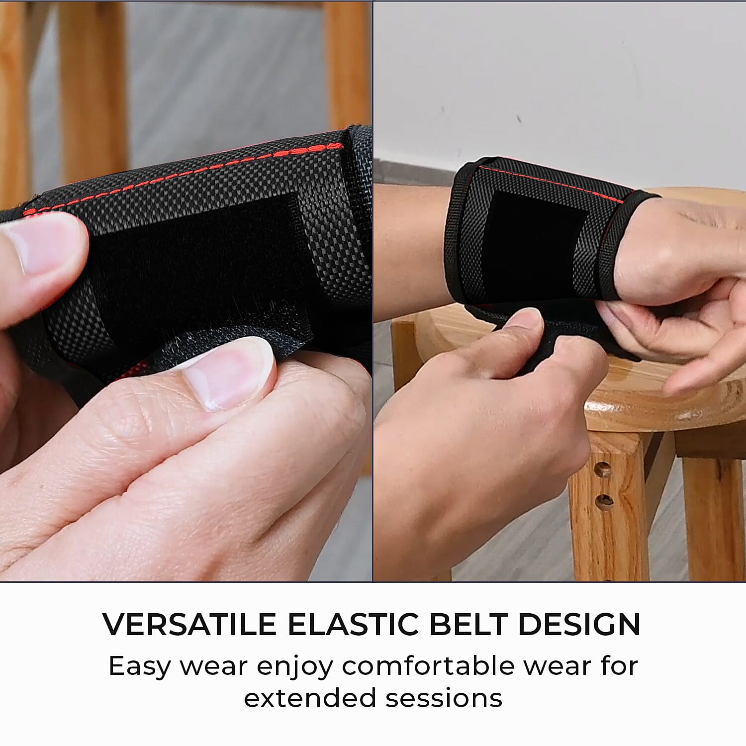 Magnetic Wristband with 15 Powerful Magnets for Holding Tools (Size 37x9 Cm) - Black