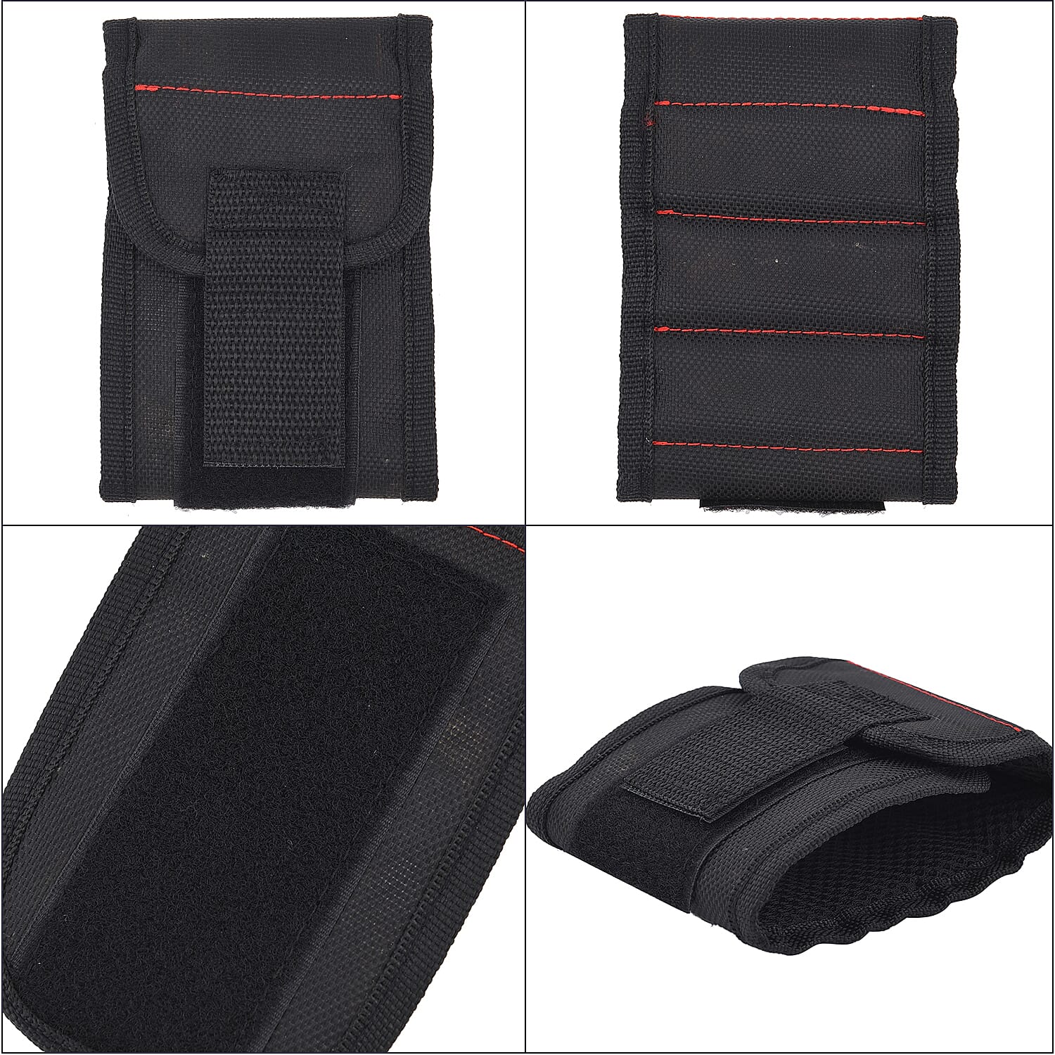 Magnetic Wristband with 15 Powerful Magnets for Holding Tools (Size 37x9 Cm) - Black