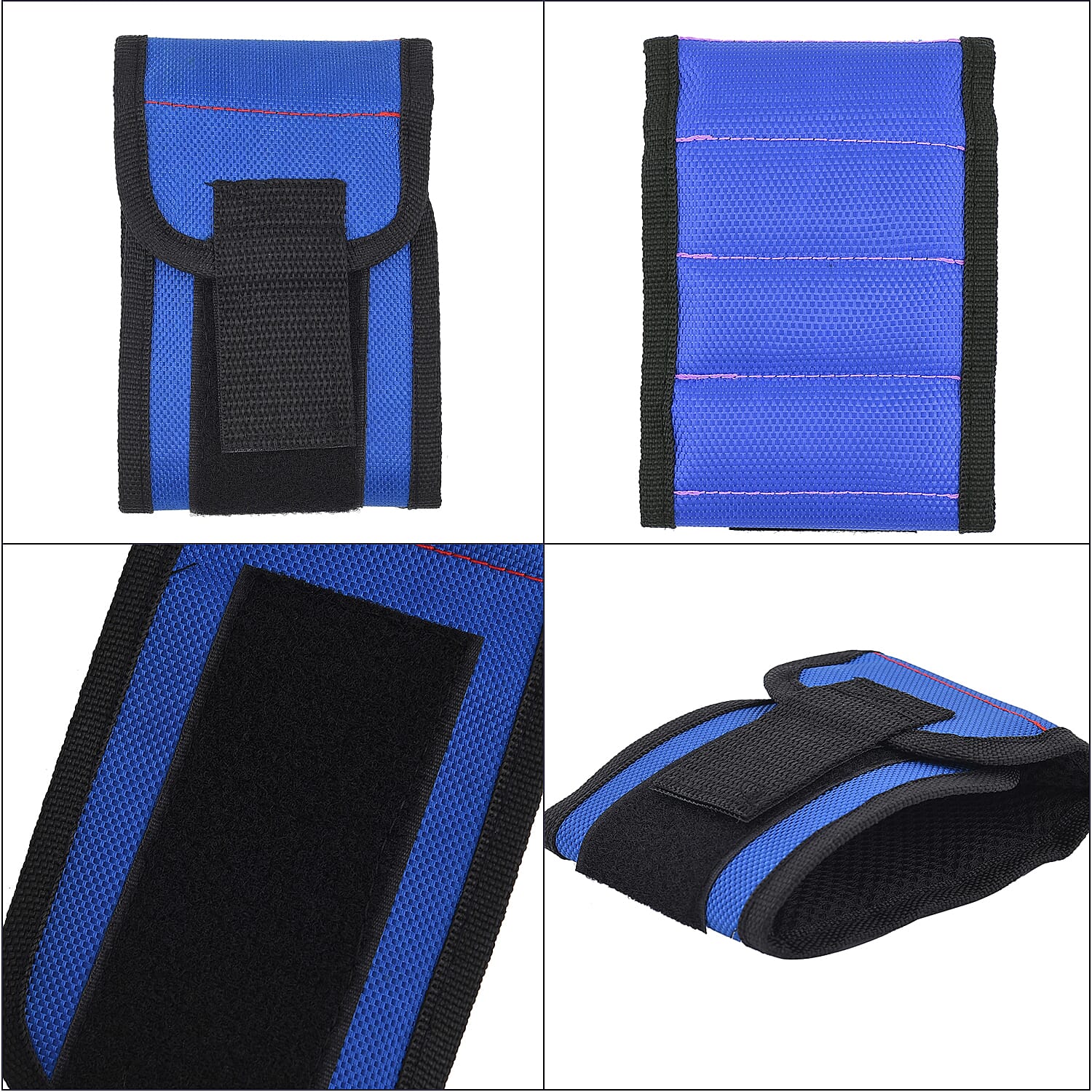 Magnetic Wristband with 15 Powerful Magnets for Holding Tools (Size 37x9 Cm) - Blue