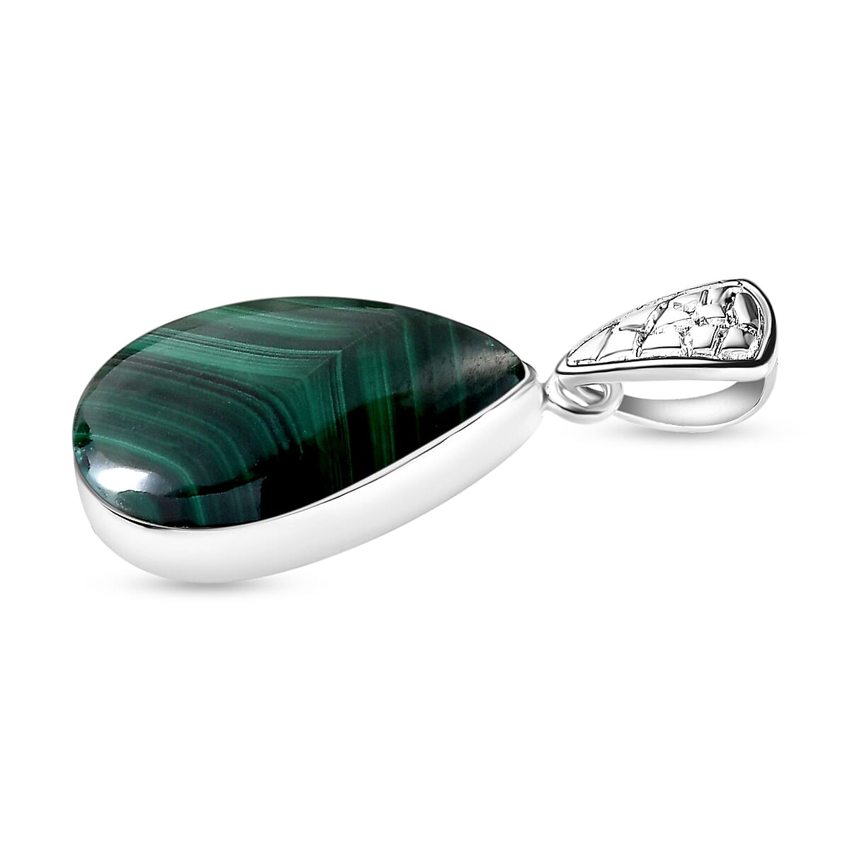Malachite Pendant in Sterling Silver 17.01 Ct.