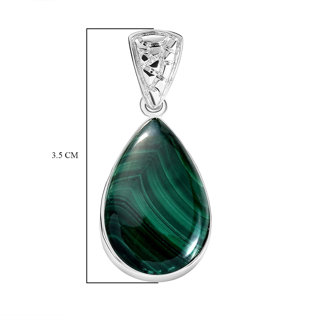 Malachite Pendant in Sterling Silver 17.01 Ct.