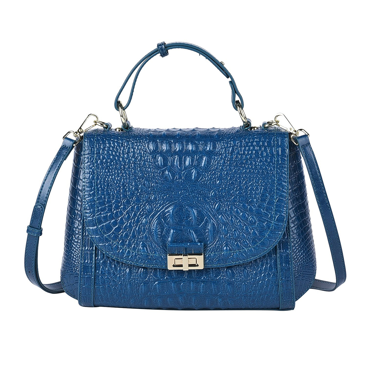100-Genuine-Leather-Croc-Embossed-Convertible-Bag-with-Detachable-Long