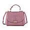 100% Genuine Leather Croc Embossed Convertible Bag with Detachable Long Strap (Size 32x22x11 cm) - Pink