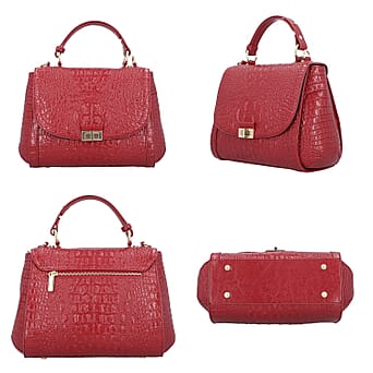 https://tjcuk.sirv.com/Products/73/1/7311075/100-Genuine-Leather-Croc-Embossed-Convertible-Bag-with-Detachable-Long_7311075_3.jpg?w=342&h=342