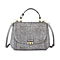 100% Genuine Leather Croc Embossed Convertible Bag with Detachable Long Strap (Size 32x22x11 cm) - Grey