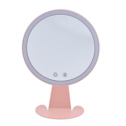 LED Makeup Mirror with Bluetooth Audio and Powered by a USB Cable - Pink