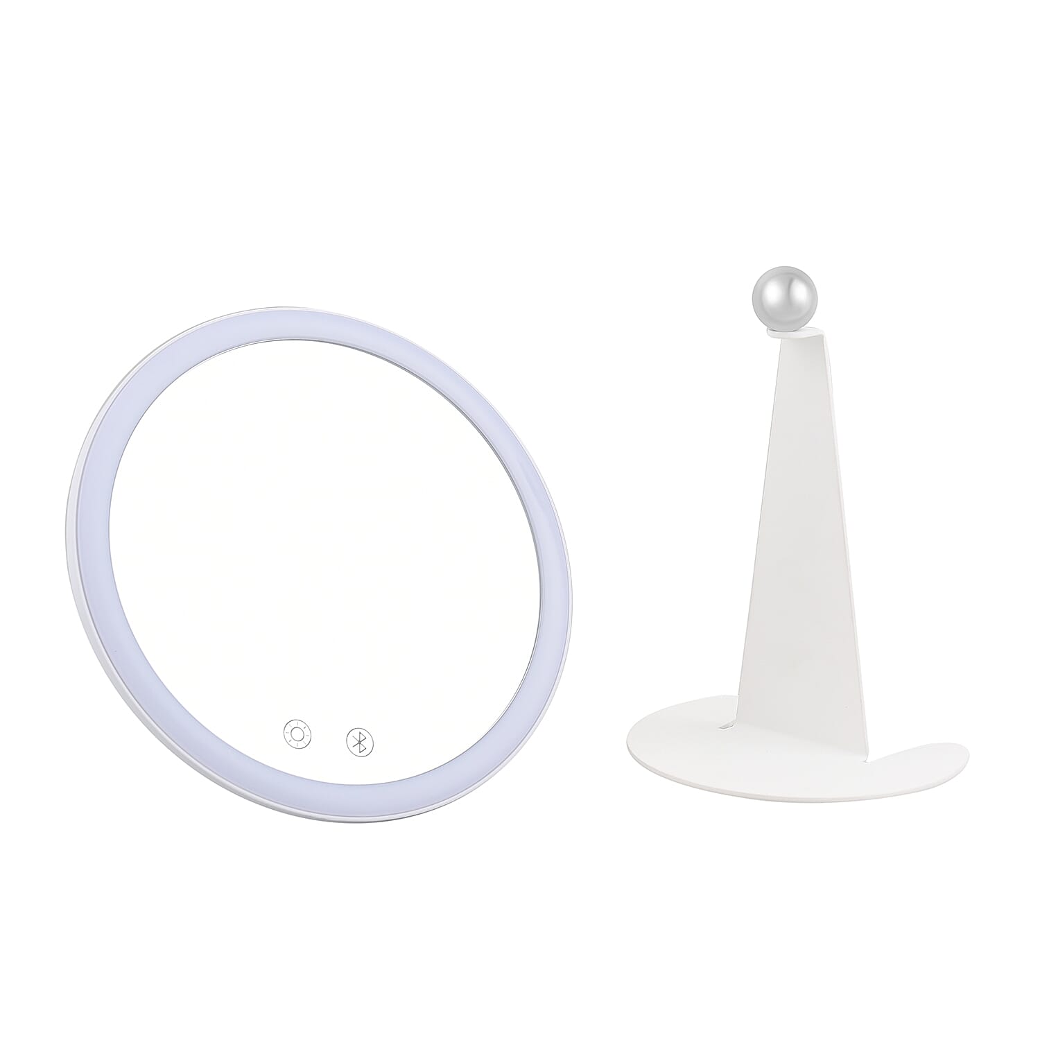 LED Makeup Mirror with Bluetooth Audio (Size 25x18x10 cm) - White