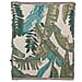 TLV - Cotton Jacquard Woven Tropical Leaf Print Throw with Fringes - Green
