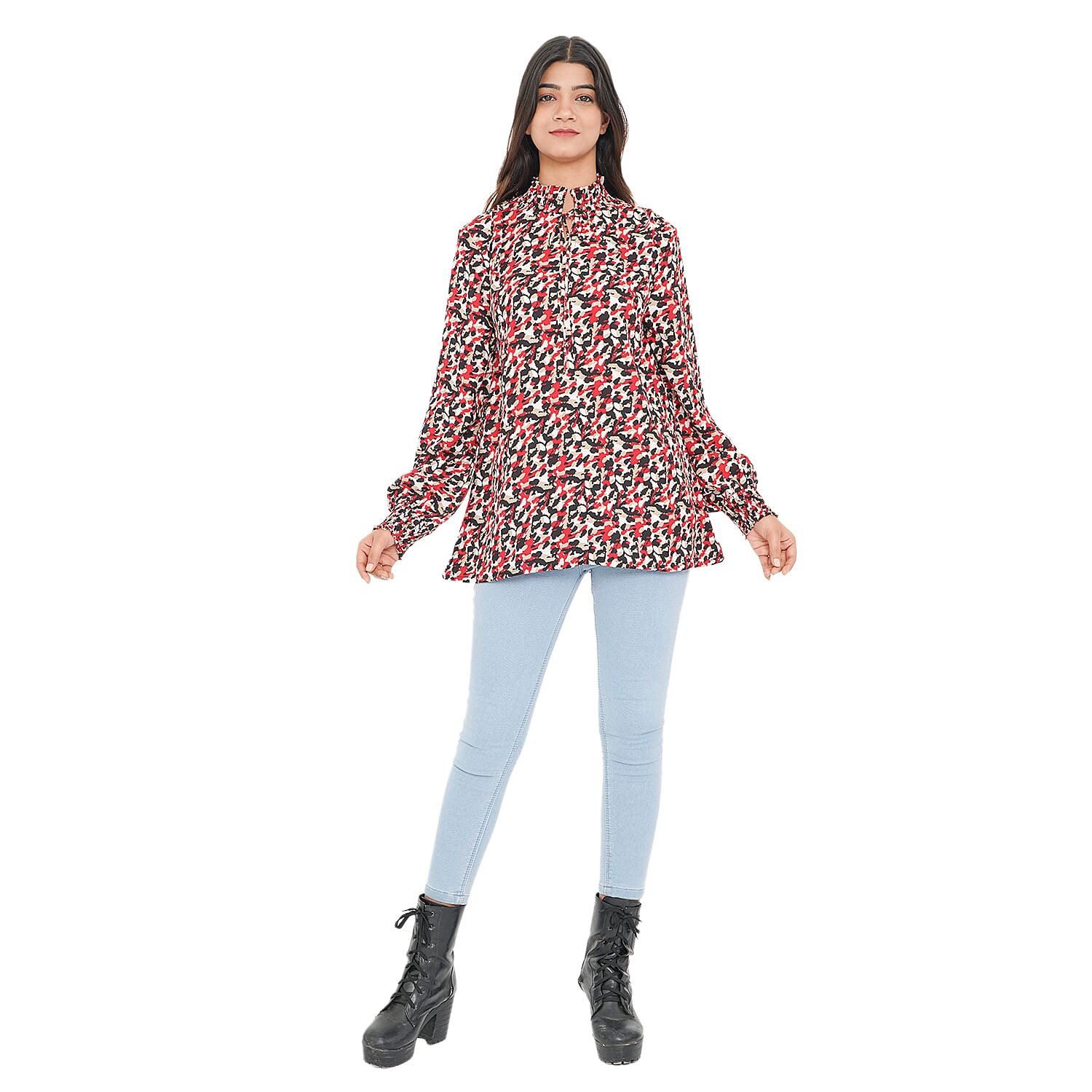 TAMSY Leopard Pattern Top - Black