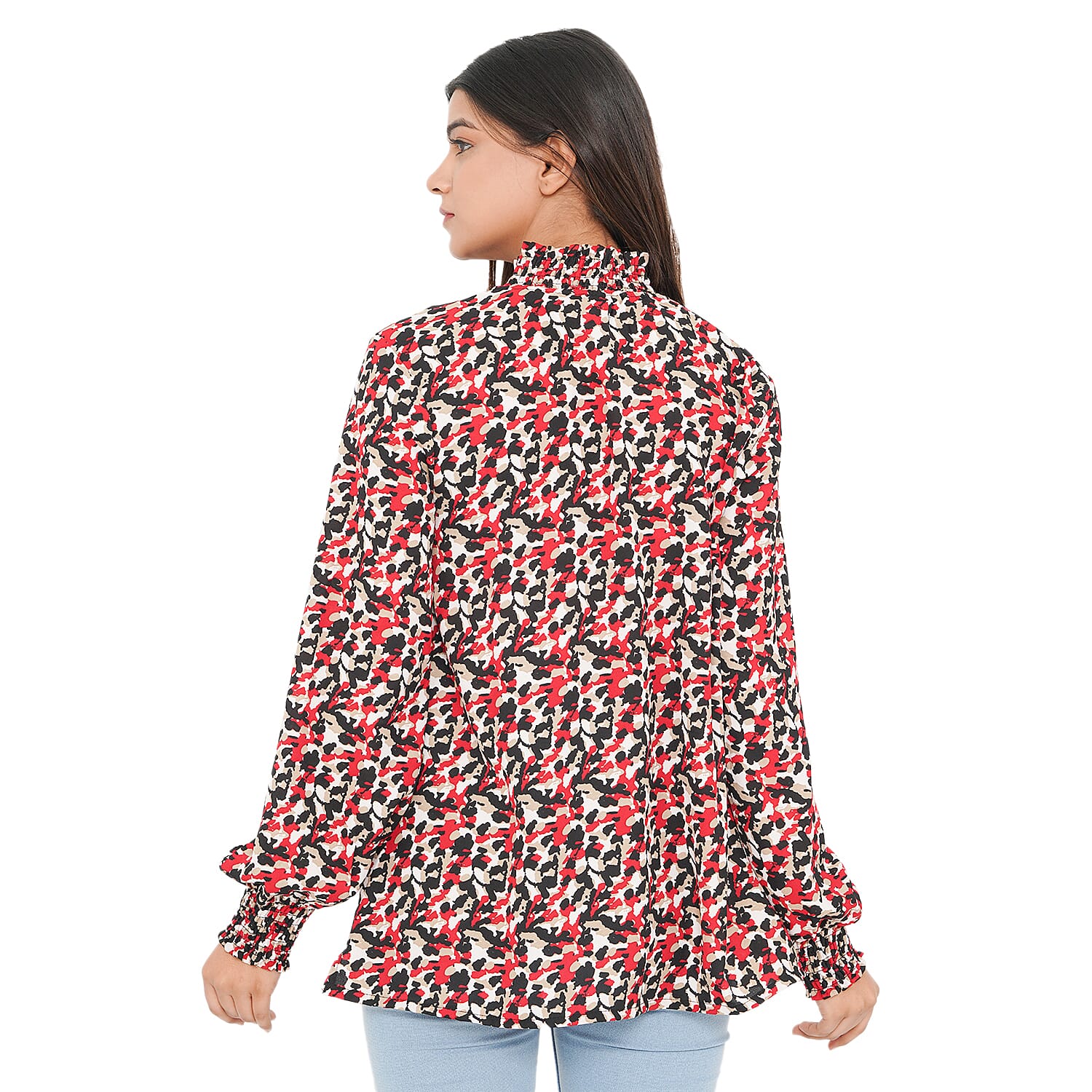 TAMSY Leopard Pattern Top - Black