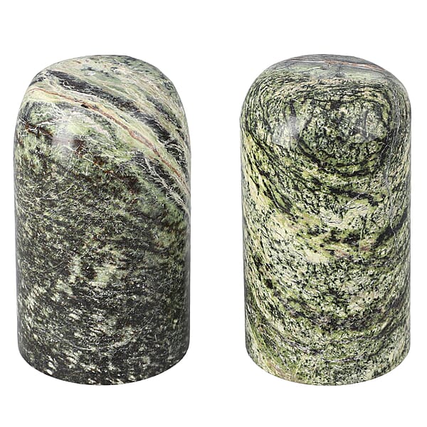 Luxury Edition Handmade Set of 2 Irish Connemara Marble Salt and Pepper Shakers 7311790 TJC
