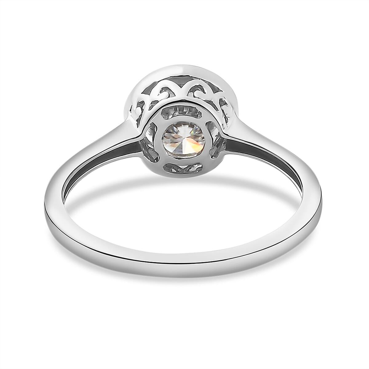 9K White Gold Moissanite Solitaire Ring 1.18 Ct.