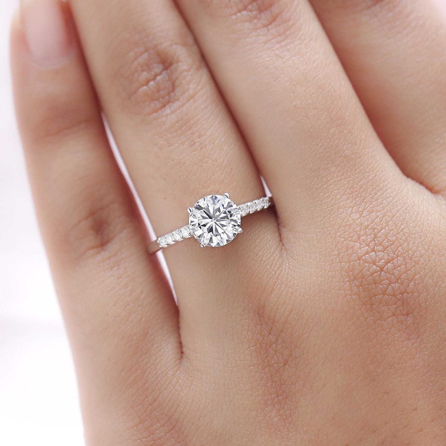 Moissanite Ring in Sterling Silver