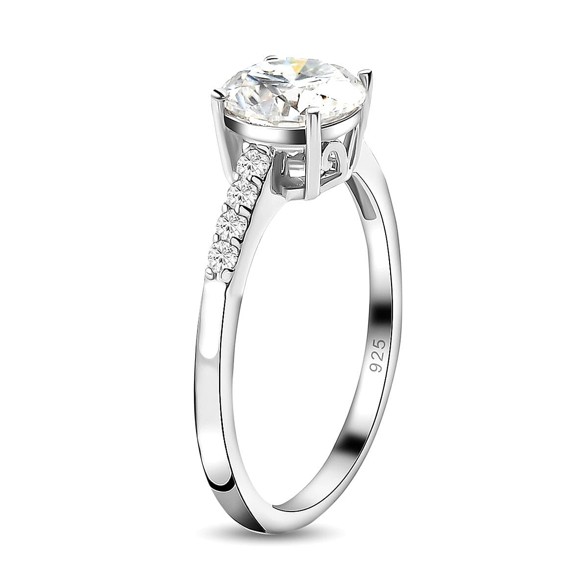 Moissanite Ring in Sterling Silver